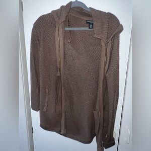 Cynthia Rowley Taupe Open-Front Cardigan